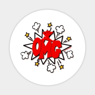 OMG!! Comic Bubble Red Magnet